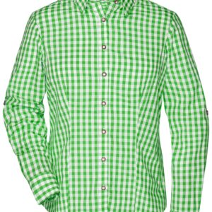 James & Nicholson Ladies' Traditional Shirt JN637 - green/white