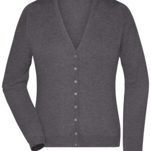 James & Nicholson Ladies' V-Neck Cardigan JN660 - anthracite-melange