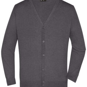 James & Nicholson Men's V-Neck Cardigan JN661 - anthracite-melange