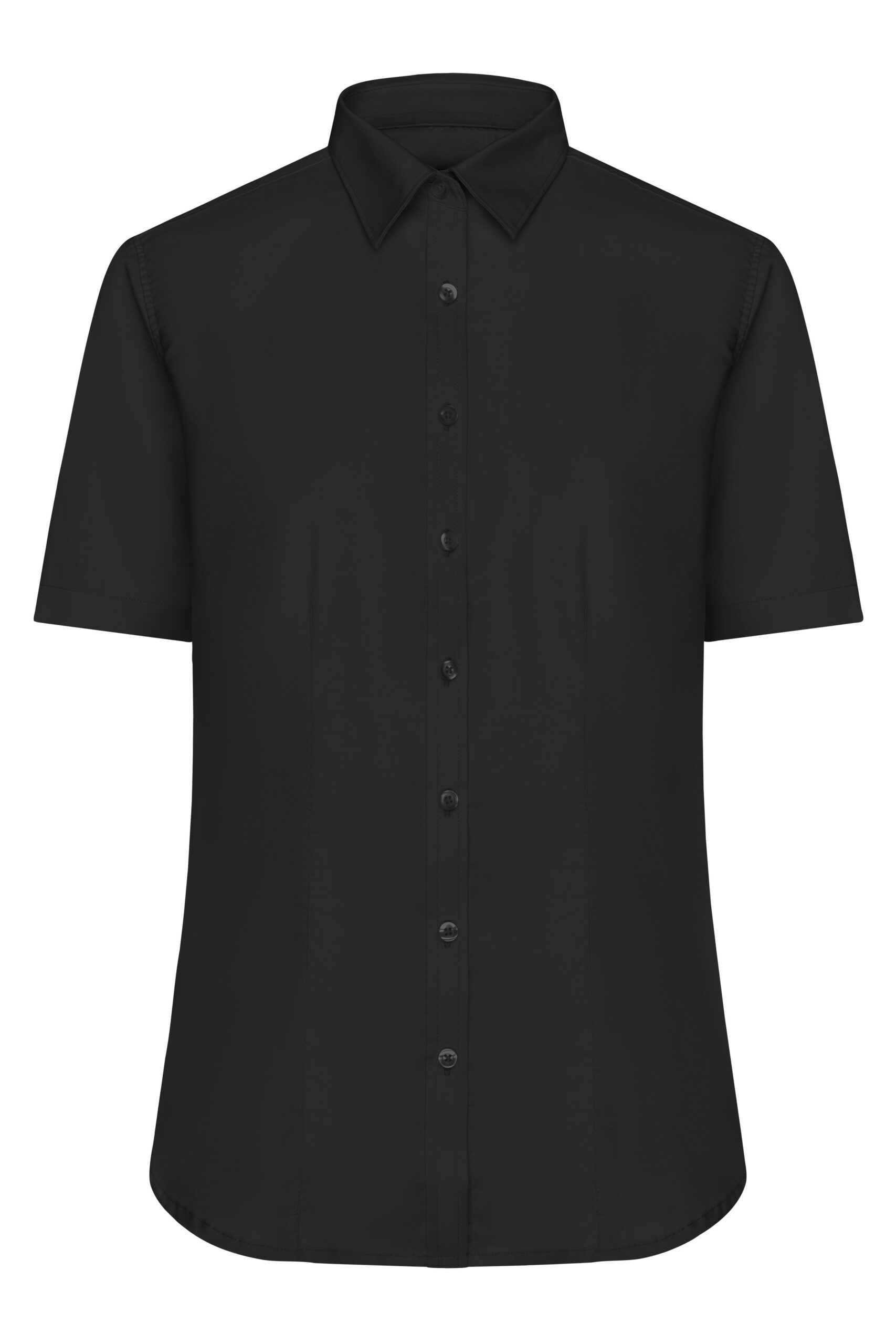 James & Nicholson Ladies' Shirt Shortsleeve Micro-Twill JN683 - black