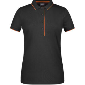 James & Nicholson Ladies' Polo Stripe JN727 - black/orange