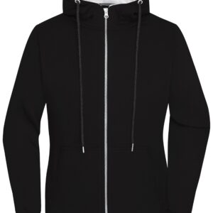 James & Nicholson Ladies' Club Sweat Jacket JN775 - black/white