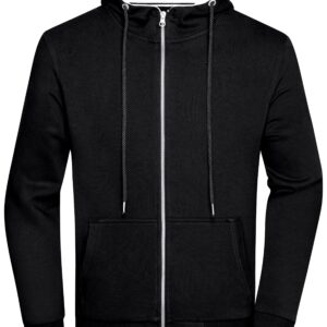 James & Nicholson Men's Club Sweat Jacket JN776 - black/white