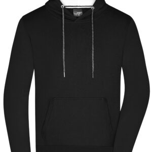 James & Nicholson Men's Club Hoody JN778 - black/white