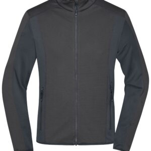 James & Nicholson Men's Structure Fleece Jacket JN784 - black/carbon