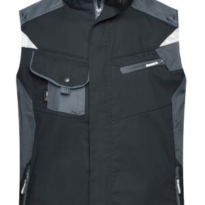 James & Nicholson Workwear Vest - STRONG - JN822 - black/carbon
