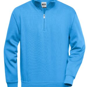 James & Nicholson Workwear Half Zip Sweat JN831 - aqua