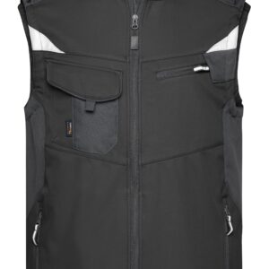 James & Nicholson Workwear Softshell Vest - STRONG - JN845 - black/black