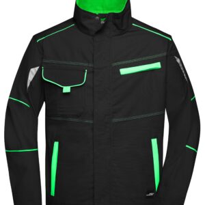 James & Nicholson Workwear Jacket - COLOR - JN849 - black/lime-green