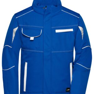 James & Nicholson Workwear Softshell Padded Jacket - COLOR - JN853 - royal/white