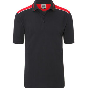 James & Nicholson Men's Workwear Polo - COLOR - JN858 - carbon/red