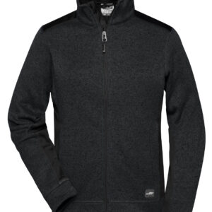 James & Nicholson Ladies' Knitted Workwear Fleece Jacket - STRONG - JN861 - black/black