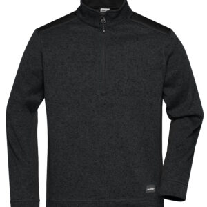 James & Nicholson Men's Knitted Workwear Fleece Half-Zip - STRONG - JN864 - black/black