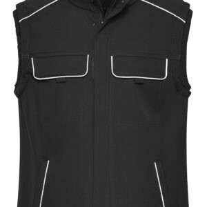 James & Nicholson Workwear Softshell Vest - SOLID - JN883 - black