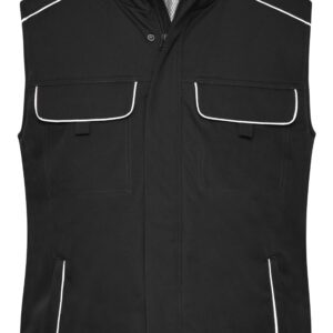 James & Nicholson Workwear Softshell Padded Vest - SOLID - JN885 - black
