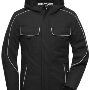 James & Nicholson Workwear Softshell Padded Jacket - SOLID - JN886 - black