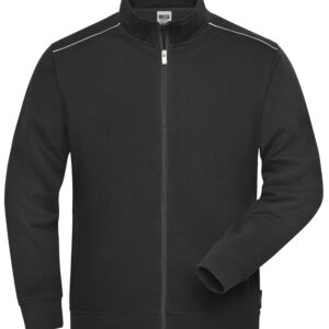 James & Nicholson Men's Workwear Sweat-Jacket - SOLID - JN894 - black