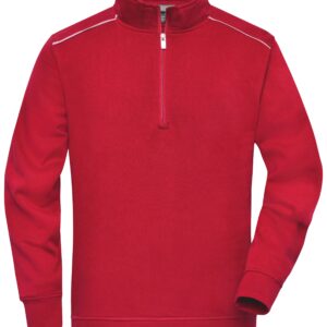 James & Nicholson Workwear Half-Zip Sweat - SOLID - JN895 - red