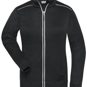James & Nicholson Ladies' Knitted Workwear Fleece Jacket - SOLID - JN897 - black/black