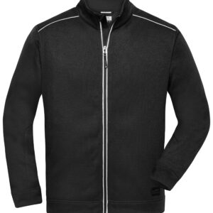 James & Nicholson Men's Knitted Workwear Fleece Jacket - SOLID - JN898 - black/black