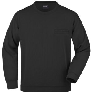 James & Nicholson Men's Round Sweat Pocket JN924 - black