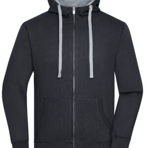 James & Nicholson Men's Lifestyle Zip-Hoody JN963 - black/grey-heather