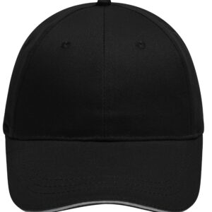 myrtle beach 6 Panel Brushed Sandwich Cap MB6212 - black/light-grey