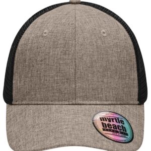 myrtle beach 6 Panel Mesh Cap Mélange MB6244 - brown-melange/black