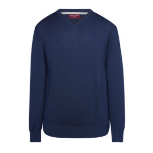 Brook Taverner Boston V Neck Jumper 7818 - Navy