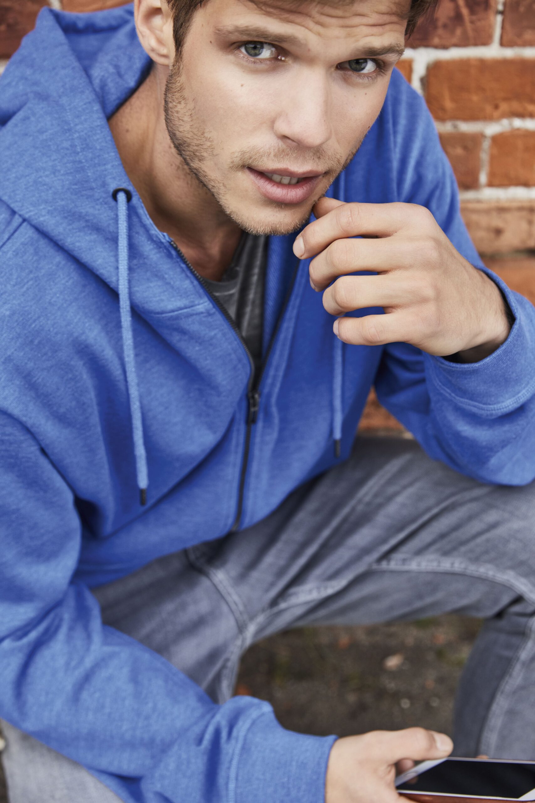 James & Nicholson Men's Zip Hoody 8026 - black-heather