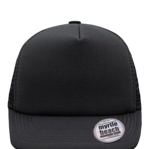 myrtle beach 5 Panel Flat Peak Cap MB6508 - black