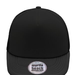 myrtle beach 5 Panel Flat Peak Cap MB6207 - black/black