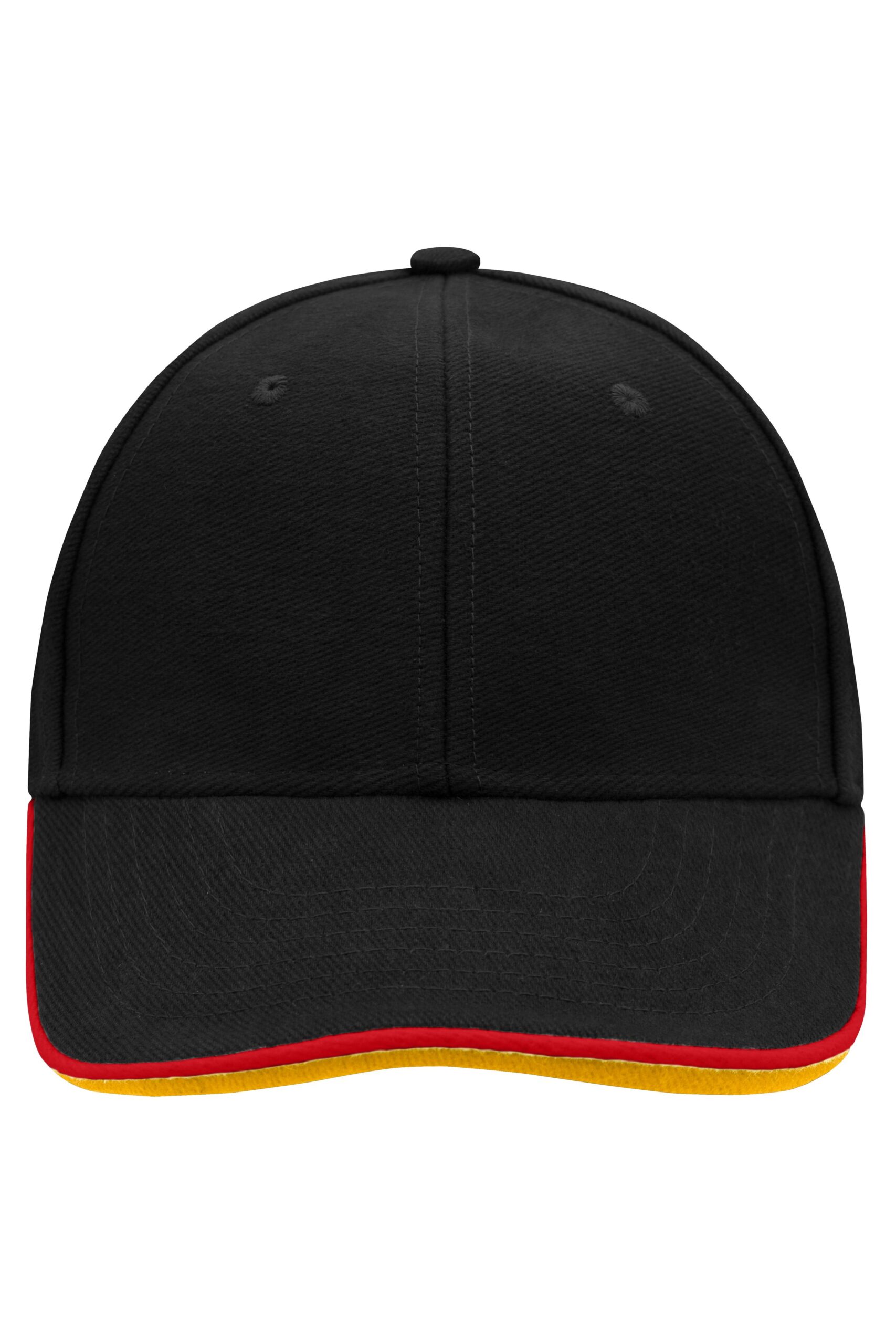 myrtle beach 6 Panel Double Sandwich Cap MB6197 - black/red/gold-yellow