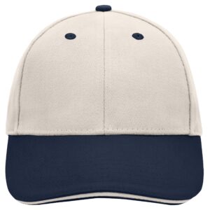 myrtle beach 6 Panel Sandwich Cap MB024 - beige/navy/beige