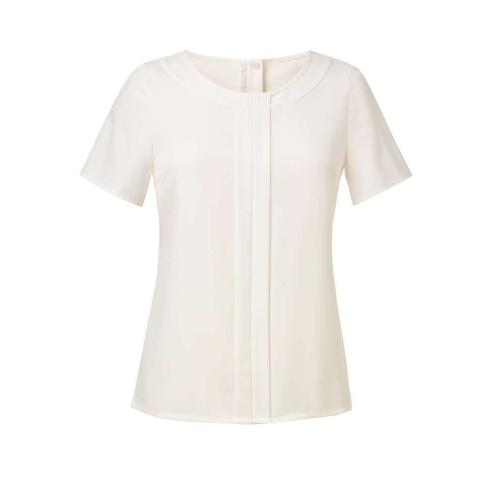 Brook Taverner Felina S/S Crepe Blouse 2265 - Cream