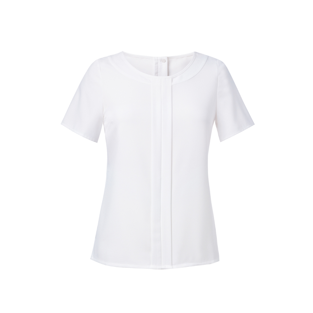 Brook Taverner Felina S/S Crepe Blouse 2265 - White