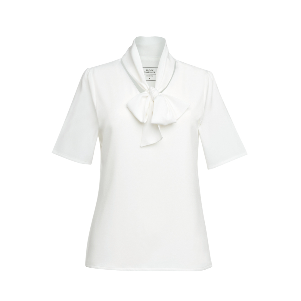 Brook Taverner Flavia S/S Tie Neck Blouse 2369