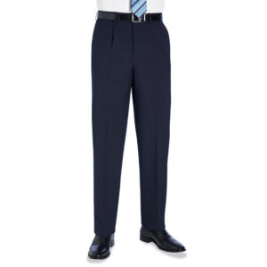Brook Taverner Langham Classic Fit Trouser 8525 - Navy Plain