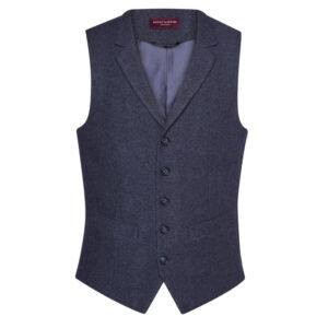 Brook Taverner Memphis Tweed Waistcoat 1463 - Navy H/B