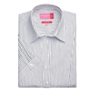 Brook Taverner Pescara Ladies' S/S Blouse 2217 - White/grey