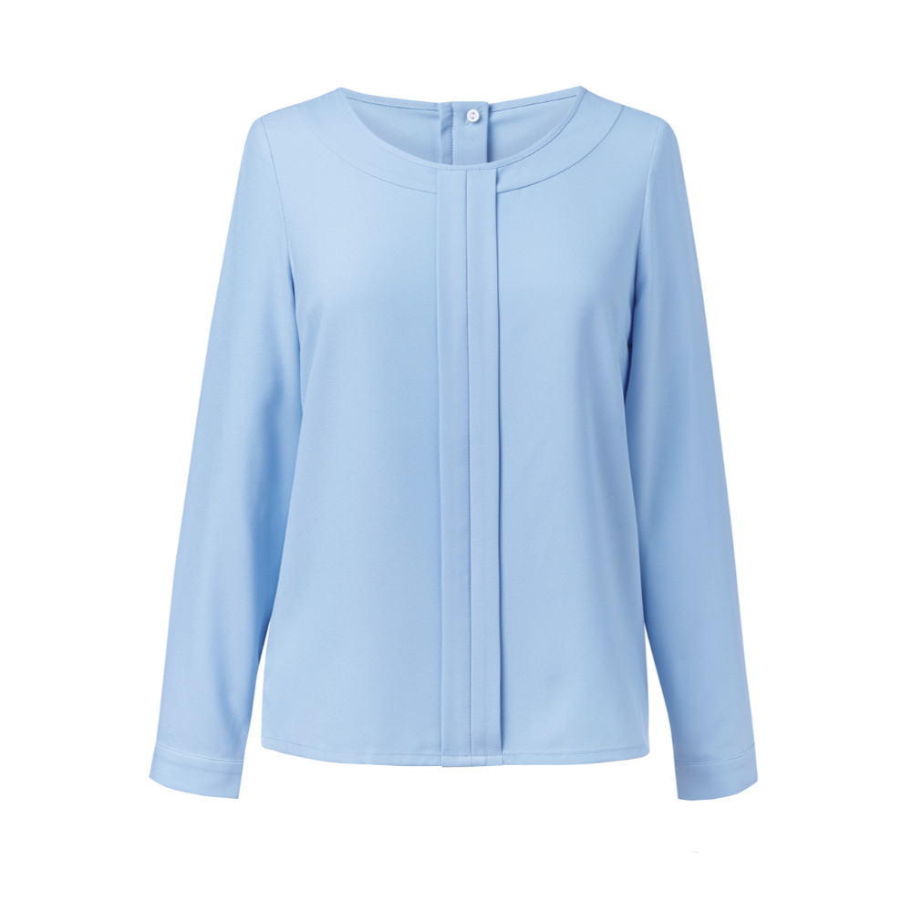 Brook Taverner Roma L/S Crepe Blouse 2279 - Sky Blue