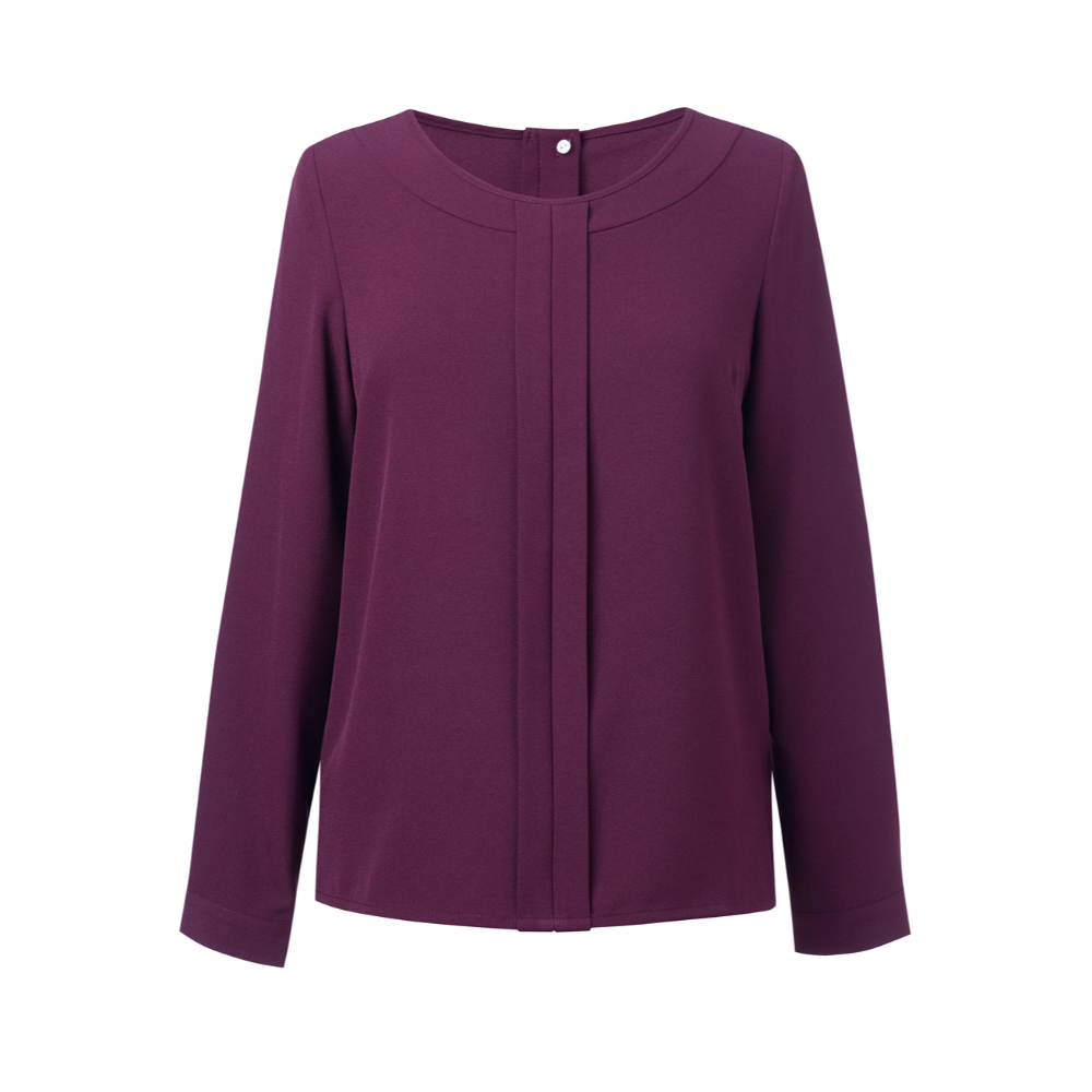 Brook Taverner Roma L/S Crepe Blouse 2279 - Burgundy