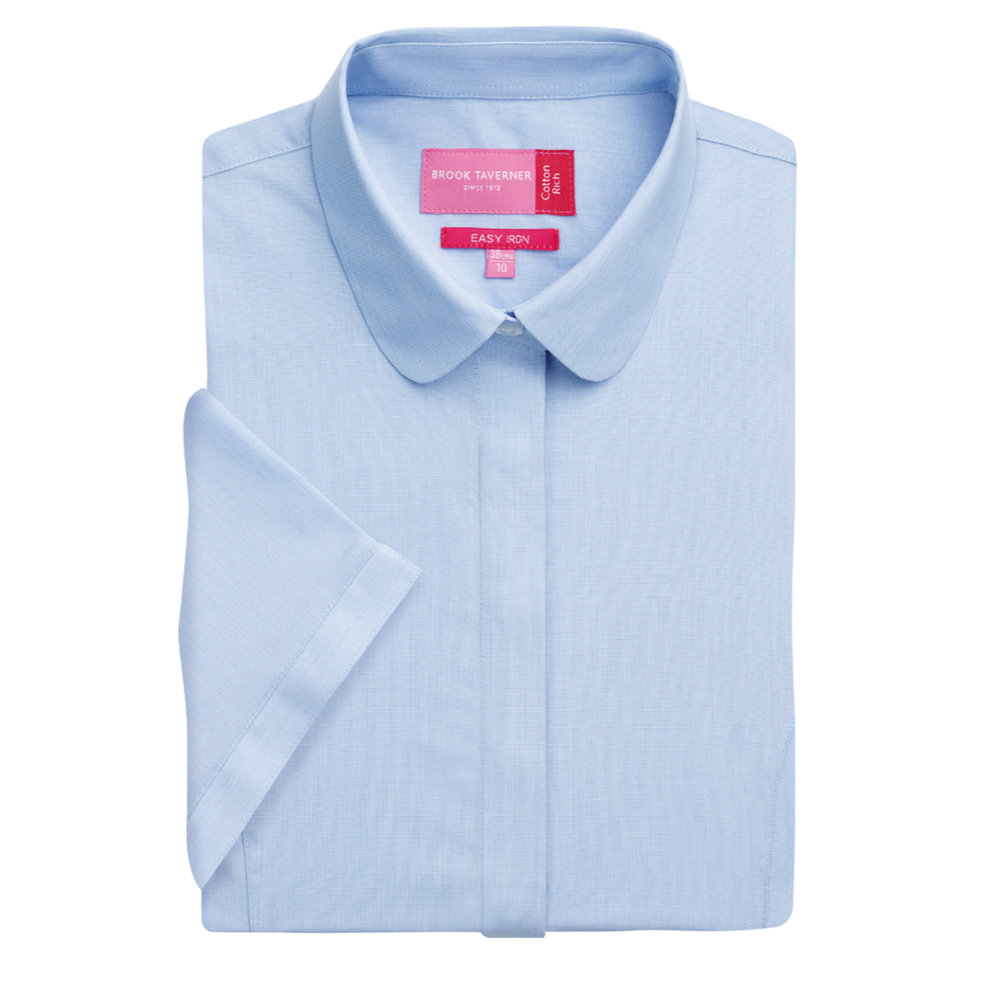 Brook Taverner Soave Ladies' S/S Blouse 2269 - Sky Blue
