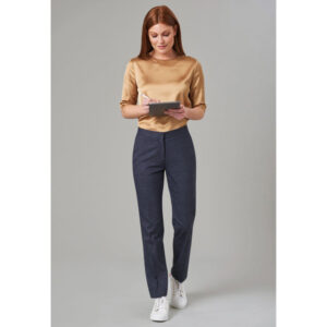 Brook Taverner Stella Straight Leg Trouser 2364 - Navy Check