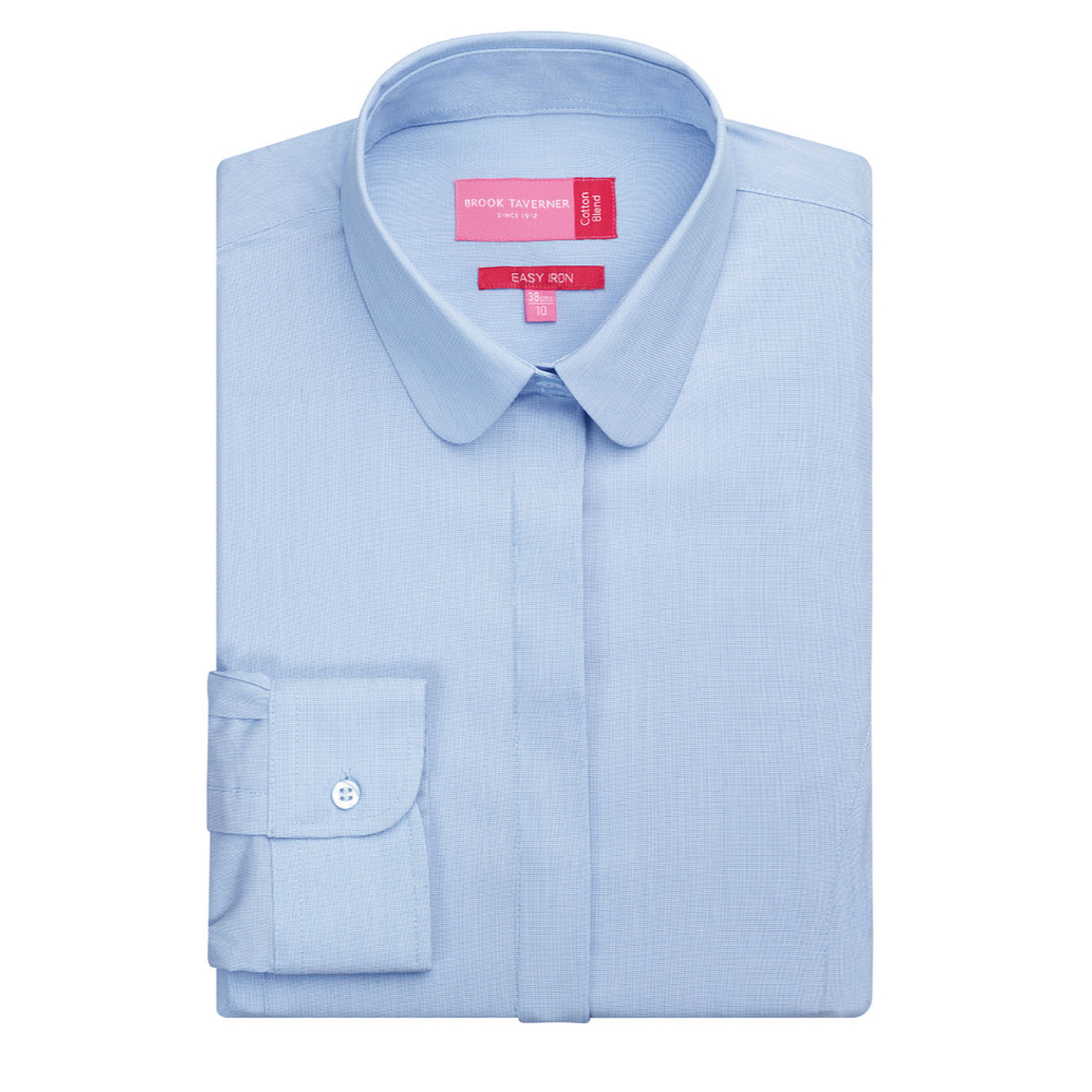 Brook Taverner Trevi Ladies' L/S Blouse 2268 - Sky Blue